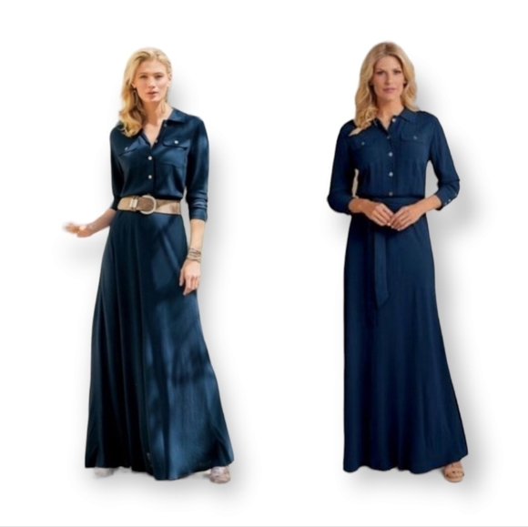 Soft Surroundings Dresses & Skirts - Soft Surroundings savanna maxi button shirt dress size pxs